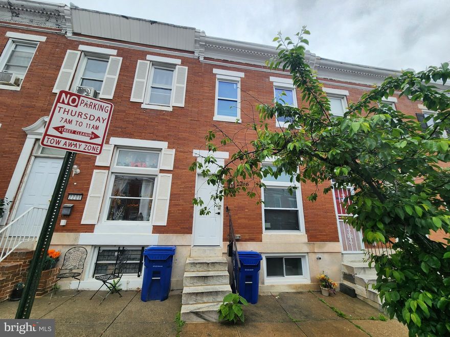 ONLINE AUCTION: Bidding begins 6/4/2025 @ 10:00 AM. Bidding ends 6/6/2025 @ 11:30 AM. List Price is Suggested Opening Bid. Deposit: $7,500. 2-story townhouse located in Baltimore's Coppin Heights/Ash-Co-East neighborhood. JUST MINUTES to Coppin State University & Druid Hill Park. Easy access to major traffic artery E North Avenue (U.S. Route 40).