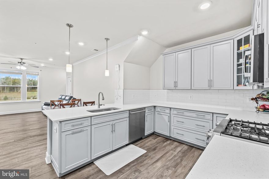 Welcome to 22528 Wilson View Terrace in the heart of Ashburn. This beautifully updated 3-bedroom, 2.5-bath townhome offers modern finishes, a 1-car garage, and peaceful views overlooking pond. Luxury vinyl plank flooring and extensive recessed lighting create a bright, open feel throughout the main level.
The kitchen features upgraded cabinetry, quartz countertops, a stylish backsplash, pendant lighting, and stainless steel appliances—perfect for everyday living and entertaining. A convenient half bath is also located on the main level.
Upstairs, the primary suite includes a private balcony, a large walk-in closet, ceiling fan, and an en-suite bath with dual sinks and a frameless glass shower. Two additional bedrooms share a well-appointed hall bath with a tub/shower combo. The laundry is thoughtfully placed on the bedroom level.
Additional features include new washer, window treatments, MyQ smart garage door opener, whole home water shut off. 
This home is located near ample visitor parking and is just moments from the Ashburn Metro Station and the restaurants, retail, and amenities of Loudoun Station Town Center. A wonderful opportunity to enjoy comfort, convenience, and a modern lifestyle in one of Ashburn’s most desirable locations.