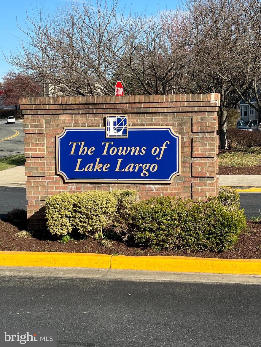 Footsteps from Lake Largo, drenched in luxurious amenities are The Towns at Lake Largo community, which is walking distance to the Largo Metro Station and the University of Maryland  Capital Region Medical Center. This 4-story, interior townhouse unit offers 3 bedrooms, 2 full bathrooms, 2 half bathrooms and a 1 car garage. Enter the main level from the front door or the garage, walk down the corridor to the generous size recreation room perfect for an office, kids playroom, family movie nights, gaming, or exercise room. The fenced in patio can be accessed from the recreation room. The laundry room and the 1st half bathroom are also on the main level, off the corridor. The laundry room has a full-size washer and dryer. Walk upstairs to the 2nd level, turn left and enter a huge sunken living room flanked by two white columns in the dining room, which can comfortably support a 6-chair dining table. Off the living room there is a deck with a custom-built, wood table and bench. The deck also features a grill deck area (grill not included). There is a full-size kitchen on this level with stainless steel appliances and granite countertops, that can accommodate a small table. Make it a ritual to stop here every morning and evening to gaze out the window and view the lake in all of its splendor. Imagine the Tranquility! The 2nd half bathroom is also on this level just outside another window with a view of the lake. Add a bench at this window for some quiet time watching the lake. Upstairs on the 3rd level are the living quarters. 2 equal size bedrooms are at the back of the house, both featuring their own respective,  custom,  closet organizational system. The first full  bathroom is in the hallway complementing these 2 bedrooms.  Further down the hallway the luxury continues in the gorgeous master bedroom suite. The master bedroom closet has an organizational system installed as well. The en suite boasts a soaking tub to help you relax and escape from the day's activities. The master suite has its own sitting area on the 4th level, a loft of considerable size, with skylights bringing in rays of natural light, overlooking the master bedroom. Let your imagination soar with all of the possibilities for this upscale, beautiful home in an unbelievable community with neighborhood parks, benches and a walking trail around the lake. NO PETS! APPLICANT - Must have a minimum FICO score of 650, verifiable income source (minimum combined annual income of $100,000). Rental and criminal history (the past 10 years) will be verified. Each applicant will be evaluated based on a combination of all criteria. Tenant responsible for all other utilities (electric, gas, water, cable tv, internet connection). Must obtain and maintain renters’ insurance. Application fee is $55 per occupant. Apply directly! Housing Choice Voucher applicants welcome.