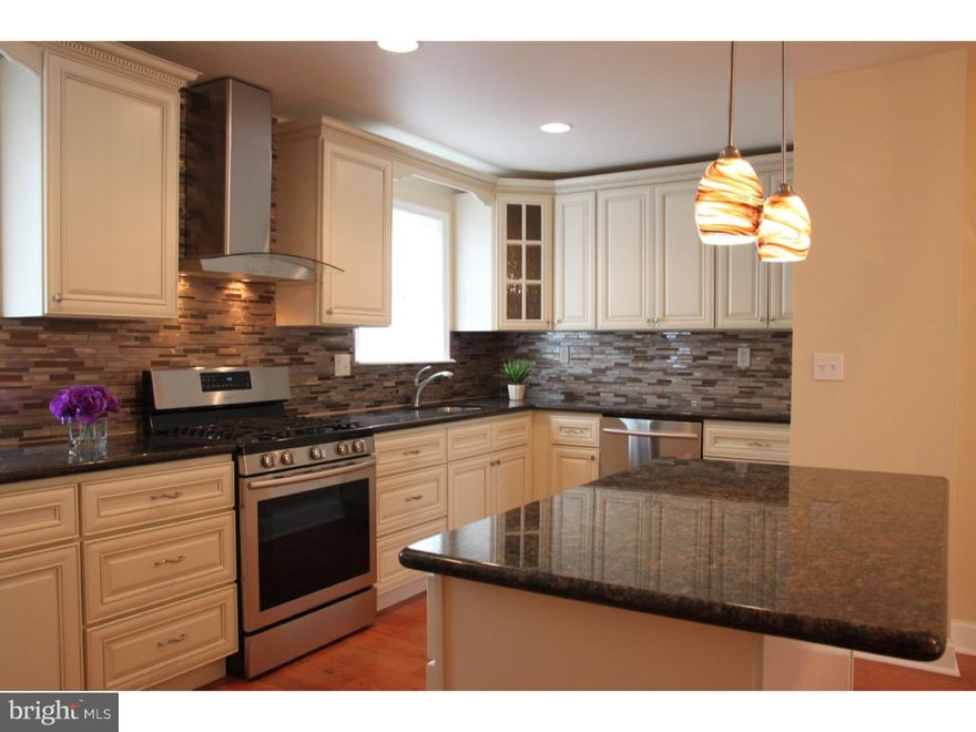 Spectaular Parkwood Renovation! Notice when you walk in the beautiful brand new Hardwood floor throughout the livingroom, diningroom and all the way to the kitchen -- but your eyes will automatically be drawn to this Custom Designer Enormous eat-in kitchen including high-end cabinetry with soft close doors, kitchen island, grantie countertops and Samsung stainless steel appliances, designer pendant lighting,glass tile designer backsplash; obviously this is the kitchen that will be the talk of all your vistors, no other like this in the neighborhood! The open floor concept with the kitchen and large diningroom is perfect for entertaining. Gleaming new hardwood flooring throughout the house and the livingroom is bright and sunny. Upper level boasts 3 bedrooms with large closets, designer hall bath.  Lower level basement is finished with full walk out to yard and back yard garden area. There is a Garage and driveway for 2 car off-street parking. Newer windows, central air, replaced roof, just move right in!  More pictures to follow!