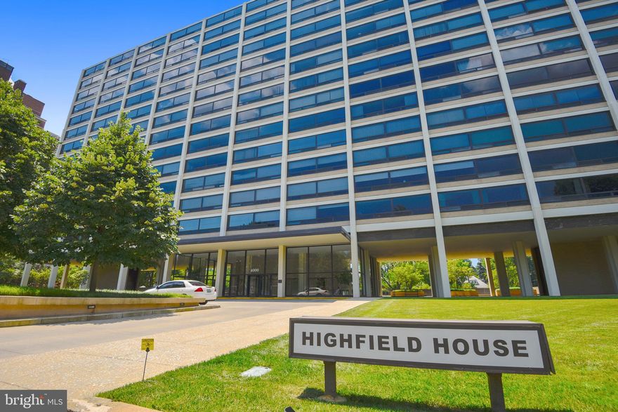 2 Bedroom/ 2 Bath unit located in large southwest corner of the Highfield House with recent updates including new Stainless Steel appliances, refinished parquet floors, and new carpeting. Spectacular tree lined views from enormous wall to wall windows! Sunset from both the living room and bedrooms is absolutely breathtaking! This historical high-rise condominium was designed by Mies van der Rohe and was added to the National Register of Historic Places in 2007. A full service building with a bold lobby entrance, full staff, exercise room and pool. On site parking is available to rent monthly. Extra storage is available in the basement. Convenient to JHU, shops and restaurants. Easy living in a prime location!