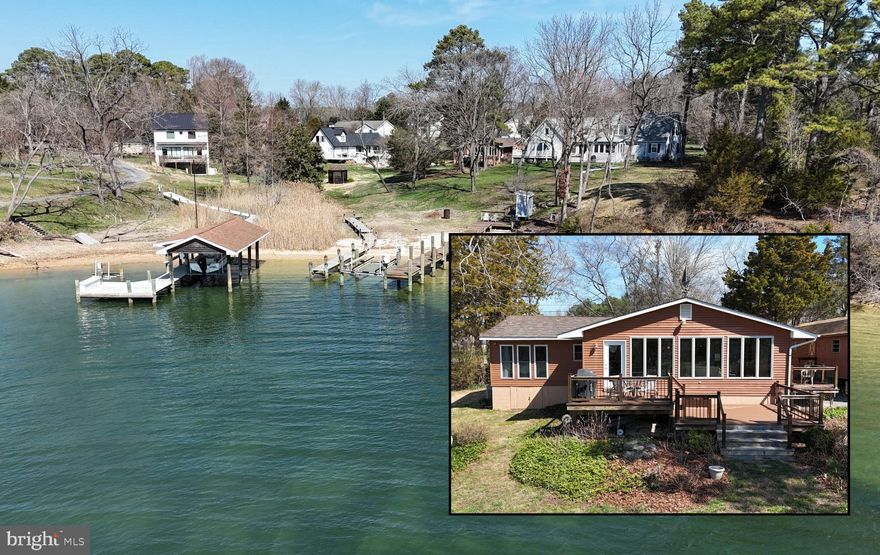 Tucked along the calm waters of Mears Creek, just off the Patuxent River, this immaculate waterfront rambler offers the kind of lifestyle water lovers spend years trying to find. Whether you are looking for a full-time retreat or the perfect second home, this one has the setting and the ease of true waterfront living.
Step inside to a bright, open layout designed to bring the outdoors in. The renovated kitchen features clean, modern lines and flows seamlessly into the main living spaces, making it ideal for everyday living or hosting friends after a day on the water. Wood floors add warmth, Italian tile brings a refined touch, and soft carpet keeps the bedrooms comfortable and inviting.
A sunroom lined with windows gives you a front-row seat to the water year-round. Step out onto the spacious deck for morning coffee, evening dinners, or simply watching the boats drift by. Outside, the private pier, reconstructed in 2020, is ready for your kayak, paddleboard, or boat, making it easy to head straight out to the Patuxent.
The large shed offers plenty of space for a motorcycle, water gear, or a workshop. The setting is quiet and tucked away, giving you privacy without feeling isolated.
Located in Lusby, you are just minutes from Solomons Island, where you can enjoy waterfront dining, marinas, live music, and local shops. Nearby parks, beaches, and nature trails give you even more ways to enjoy the outdoors. Commuters will appreciate the drive to Pax River Naval Air Station, and weekend trips to Annapolis or DC are within reach.
This is a home where life slows down in the best way. Spend your days on the water, your evenings on the deck, and your weekends exactly how you want them.