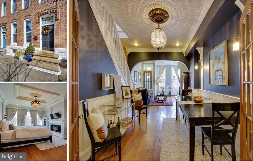 For a virtual tour of this property, please check out this Facebook page -->   https://www.facebook.com/courtney.east.75/videos/10217031053308178/?t=1  Stunning fully renovated park-side home in Riverside/Federal Hill with parking! This beautiful home has been renovated from top to bottom with incredible, high end finishes while preserving its classic Baltimore charm! Spacious, bright living room with electric fireplace, crown moulding, and archway opens to dining room with wainscotting and designer color palette. Large gourmet kitchen with custom cabinetry, granite countertops and stainless steel appliances. Double masters on upper level including luxurious master suite with incredibly crafted details including grand tray ceiling and additional fireplace. Both master baths boast gorgeous claw foot tubs. Main level laundry, parking pad, space for a patio, partially finished basement and so much more! Brand new roof, HVAC, and Hot Water Heater 2020, Windows replaced 2016  this home truly has it all! Steps to Riverside Park. Convenient to luxury shopping, dining, local  hot spots and commuter routes! A must see!