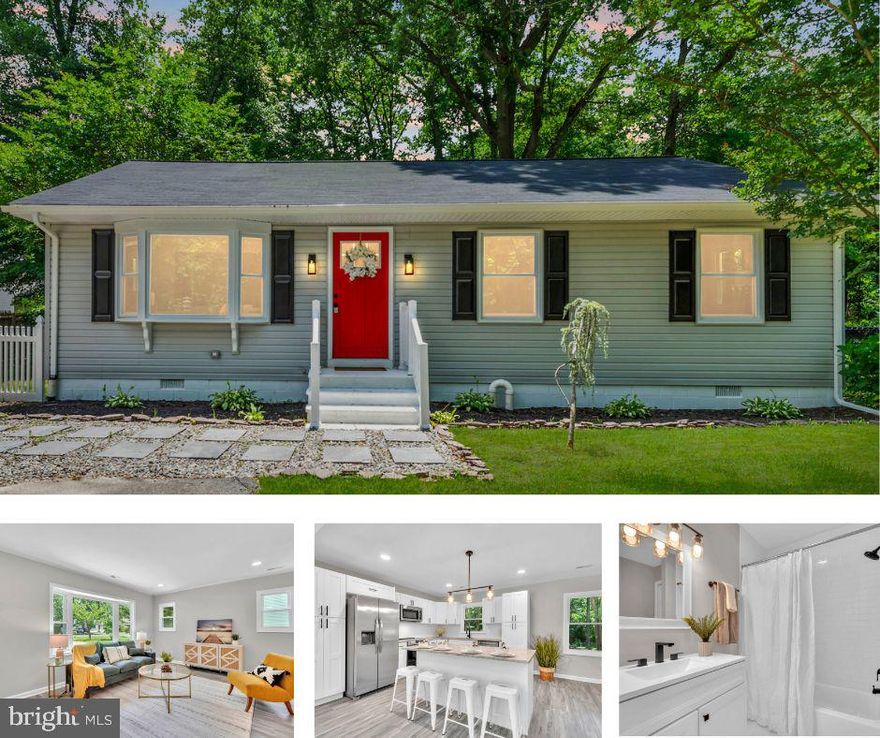 Welcome to 919 Chesapeake Drive in the sought after waterfront community, Bay City on beautiful Kent Island. This home has been completely renovated from roof to crawl space, siding, windows, flooring, hvac and everything in between. You will fall in love with the finishes that make this 3 bedroom 2 full bath home feel like luxury. The LVP throughout shows off the spacious open floor plan. The kitchen is equipped with Frigidaire stainless steel appliances, granite countertops and an island that boasts both seating and storage. The primary bedroom has an en suite with walk in shower. You will find two additional guest rooms and a large full bathroom with high end tile work and marble floors. Step out back to your brand new paver patio in your 1/3 of an acre fenced in backyard that backs to woods offering loads of privacy. There are two large sheds located in the back ready to hold all your garden tools and extras. Have an RV? There's a hook up right out front in the extra wide asphalt driveway! Located just a short walk from the Chesapeake Bay and one of the community playgrounds in Bay City which also includes a private boat ramp and waterfront pavilion and only $150/year HOA! Public Sewer & Water. Matapeake School District.