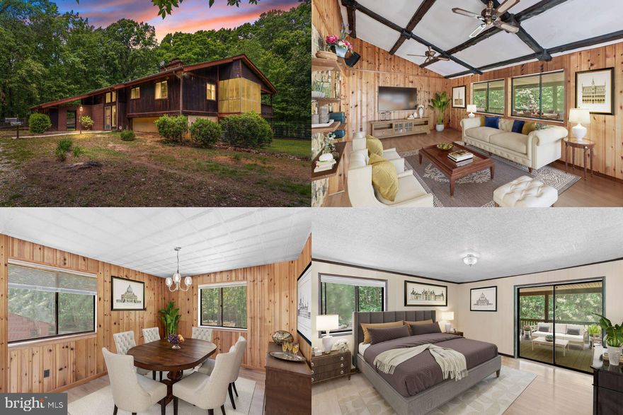 This unique split level home is perfect for a family looking for a peaceful and quiet setting. With five bedrooms and three full bathrooms, everyone has plenty of room. Enjoy the large covered deck and patio, perfect for entertaining, relaxing, and taking in the peaceful wooded lot. The finished basement adds additional living space for 2 of the 5 bedrooms. The screened-in deck is a great place to enjoy the outdoors. There is lots of square footage and plenty of history on the land, with Native American arrowheads, Civil War artifacts, and quartz found on the property. You can feel the pride of ownership when you walk through this home. With the James River close by and a state park, historic village, and antique shops, this is a great location to call home. Full house generator. Home being sold as is! Don't miss out - come and see! Some pictures have been virtually staged.