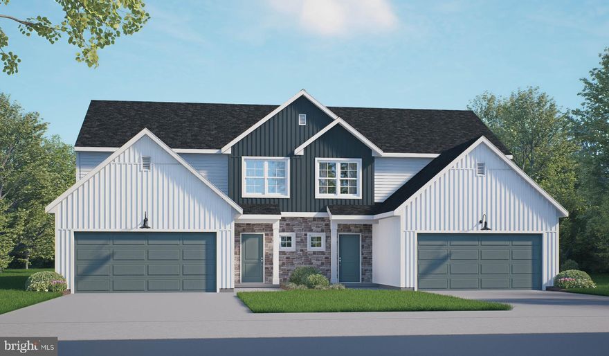 UNDER CONSTRUCTION – MOVE-IN THIS SUMMER! Welcome to this beautifully designed new 2-story duplex that combines modern comfort with timeless style. The first-floor features 9-foot ceilings, durable vinyl plank flooring, and a convenient 2-car garage. Just off the foyer, the well-appointed kitchen is a true highlight, featuring stainless steel appliances, quartz countertops, a spacious center island, white cabinetry, and dining area. The family room is warm and inviting with plenty of natural light and access to the rear patio, perfect for outdoor relaxation or entertaining. The first-floor owner’s suite provides a serene retreat, offering a generous closet and a private bathroom. Upstairs, two additional bedrooms, a stylish hall bath, versatile loft space, and storage area complete the second floor, providing ample room for both comfort and functionality. Paradise Village offers peaceful farmland views of the Blue Mountains with quick access to Route 30. Enjoy nearby parks, historic towns, and an easy commute to York, Gettysburg, and Mechanicsburg. (The floor plan shown represents the standard layout for this home plan. Actual layout, features, and options may vary. Construction plans take precedence over artwork. Please see the Community Sales Manager for details.)