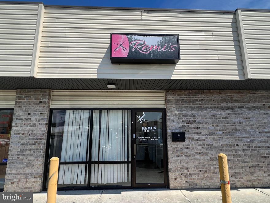 1,200 sq ft professional office use with three private offices, one large conference room or office, one bathroom, receptionist area with a large waiting area. Less than a mile from the local college; University of Maryland Eastern Shore. Current use is a hair and nail salon.