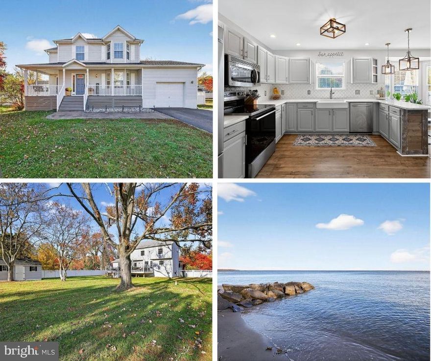 VIEWS, WATER ACCESS COMMUNITY, UPDATED AND A DOUBLE LOT! Just steps from the South River & the Chesapeake Bay in this beautifully updated Saunders Point home! Views of the water from the primary suite! Situated on an oversized  0.43-acre DOUBLE lot, this charming property offers nearly 2,000 square feet of finished living space, an attached one-car garage, and a spacious, fully fenced backyard. Inside, you'll find three bedrooms, two and a half baths, and stunning luxury vinyl plank flooring in warm, neutral tones. The thoughtfully renovated interior features stylish finishes including updated lighting, shiplap accent walls, painted barn doors, and a modern kitchen with solid-surface countertops and a tile backsplash. A dedicated flex space on the main level complete with custom built-ins offers endless possibilities as a home office, wine bar, playroom, or creative retreat. The main level also includes a convenient laundry and pantry area just off the kitchen, making everyday living a breeze. The spacious primary suite includes a well-appointed en-suite bath with dual vanities and ample storage. Enjoy outdoor living on the inviting front porch, perfect for rocking chairs and a porch swing, or entertain on the expansive Trex deck with low-maintenance vinyl railings. A large storage shed provides plenty of room for garden tools and gear. All this, plus community amenities like river & bay access, parks, playgrounds, and more—this is coastal living at its finest!