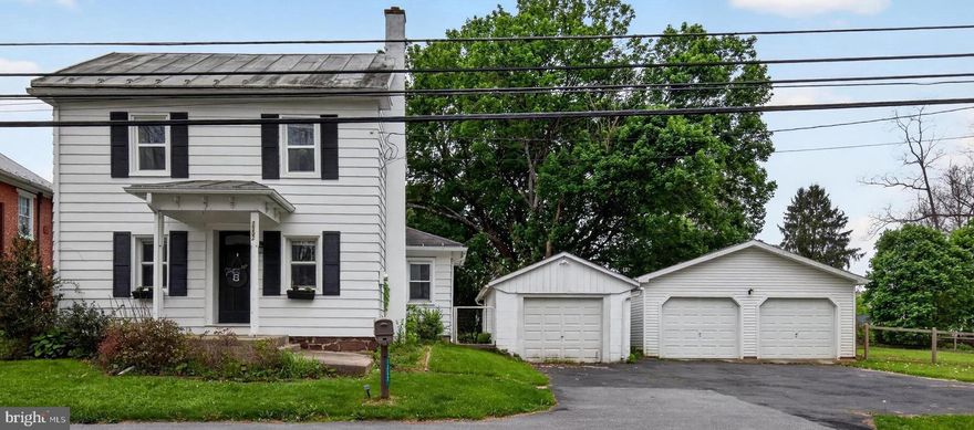 Charming  two-story home situated on Fully fenced  0.63 acres, completely renovated down to the studs in 2017. Conveniently located near the Yellow Breeches and Lower Allen Park, this property offers approximately 1,200 square feet of beautifully finished living space. The open-concept layout features a spacious, updated kitchen, first-floor LVP flooring, and a dedicated laundry/mudroom.
The home includes 2 bedrooms and 2 full baths, with an upper-level primary suite highlighted by a tiled rain shower. Outdoor features include a large, level backyard and deck, ideal for entertaining or recreation. Updates include New water heater 2017, New rubber roof 2025 & New pressure tank & UV light 2025
Additional amenities include two detached garages and ample storage space. A well-appointed home combining classic character with modern updates in a desirable location.