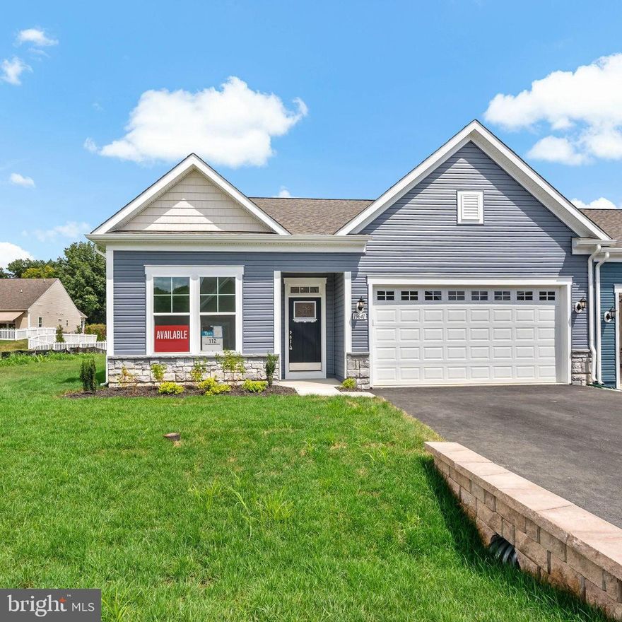 **OFFERING CLOSING COST ASSISTANCE WITH USE OF APPROVED LENDER AND TITLE - CONTACT COMMUNITY REPRESENTATIVE FOR MORE INFORMATION*
WELCOME TO ROSEHILL MANOR, A NEW 55+ COMMUNITY,  LOCATED IN WASHINGTON COUNTY, MD! READY TO MOVE IN!  Visit this beautifully appointed brand new villa! This two-bedroom, two bathroom home is exquisitely appointed with upgraded kitchen cabinets, quartz countertops, open concept kitchen, family room, and morning room for adding living space. This home also features a gas fireplace in the family room and complete with a washer and dryer!