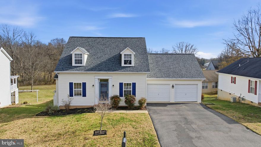 Welcome to 206 Sentry Lane, located in sought after Dry Run Commons, with its paved walking trails two parks, just minutes away from the I 81 interstates, and so close to shopping and entertainment. This attractive Cape Cod home offers three bedrooms, with a possible fourth, if needed, two full baths, updated kitchen and dining room, gas fireplace in the family room, all on a full basement, and a large two car garage. The beautiful home has been well taken care of, the roof is only a few years old, the heat and air are new, hot water heater is only 5 years old. The back yard is fenced in, and has a fire pit, and a small building for storage, and you are bordering the park, so no neighbors out back. Give us a call, let's make this beautiful home yours.