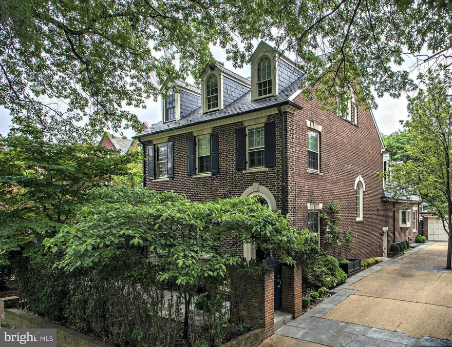 Handsome brick federal in Kalorama, Washington's Mayfair, offers elegant & embassy sized entrance level reception rooms balanced by delightful Garden Room opening to private south garden & pool.Master suite w sky lit sitting room w fp, well appointed marble bath w his/her dressing areas, 4 additional BR, 3 Ba. Fully finished LL includes 2 Br, 2 Ba, Fam Rm, Garage & driveway parking. Walk to metro,