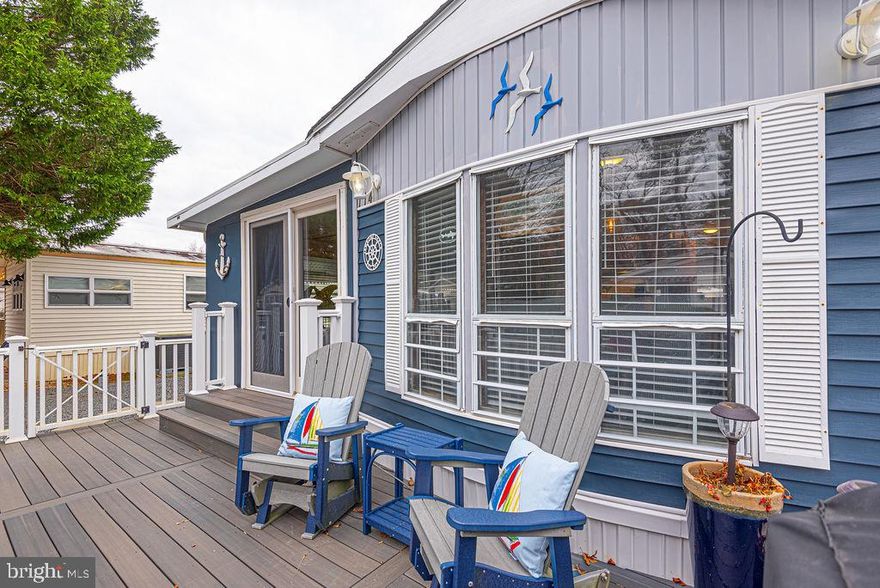 White Horse Park boasts an ideal waterfront location just minutes from Ocean City, with the resort area’s  most affordable vacation and investment properties! This adorable 2  bedroom getaway with lots of sunny windows, features a recently replaced roof, washer/dryer, tankless water heater, skylight, front slider door, paver patio, electrical panel and plumbing. You may relax outdoors on the front Trek deck with vinyl railings or on the patio, adjacent to the storage shed, large enough for all of your beach gear and bicycles.   The convenient location allows for a short walk to  the well-kept amenities of White Horse Park, where you own the land, and never pay ground rent!  Includes a secured gate entry, large swimming pool, marina, boat ramp, crabbing pier, fenced  boat storage, picnic area, playground, bath houses, and laundry areas. The low HOA fee includes water/sewer, lawn maintenance, trash removal, and much more. Some occupancy restrictions apply during the off-season.