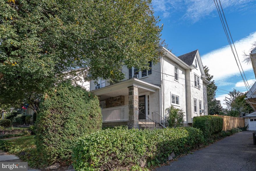 Welcome to this bright, adorable, well-maintained 3 Bedroom, 1 Full Bath twin in the hub of the downtown Oakmont neighborhood of Havertown!  This home is walkable to all things Havertown: shops, restaurants, schools, trails, parks and public transit, with easy access to the Main Line and Philadelphia. 1st Floor:  Living Room with gas fireplace and Formal Dining room with Hardwood floors throughout (except 3rd bedroom and kitchen) leading to updated eat-in kitchen with beautiful cherry wood cabinetry, corian countertops, stainless steel gas stove, dishwasher and mudroom leading to newly fenced large rear yard with storage shed and outdoor paver patio. 2nd floor features 3 bright bedrooms and fully renovated pretty hall bath with shower and soaking tub.  Walk-up fully floored attic offers plenty of storage space.  Washer and dryer in unfinished basement offers more storage. Home freshly painted t/o.  Please note, this property DOES NOT have a driveway. Smoking not permitted on premises. Pets allowed on case-by-case basis.