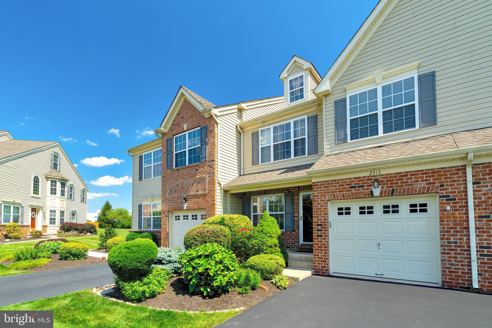 Welcome to 2513 Wellington Way, Telford, PA 18969. Nestled in the picturesque community of Wellington Village, this beautiful 3-bedroom, 2.5-bath home offers 2,163 square feet of thoughtfully designed living space in the sought-after Pennridge School District. Step inside and be greeted by gorgeous hardwood floors throughout the first floor, complemented by elegant expanded crown moldings. The bright, inviting living room flows seamlessly into the formal dining room, perfect for entertaining family and friends or a quiet place to read. The spacious kitchen features an open floor plan with ample workspace, abundant cabinetry, generous prep areas, and an island with seating and stylish pendant lighting. Adjacent to the kitchen, the cozy family room is highlighted by a beautiful gas fireplace, creating a warm and welcoming gathering spot.
Upstairs, the primary suite is a true retreat with a vaulted ceiling, large walk-in closet, ceiling fan, and a charming make-up/dressing area. The luxurious primary bath includes a deep soaking tub, double vanities, and classic plantation shutters. Two additional large bedrooms share a full hall bath, and the convenient second-floor laundry room includes built-in shelving, which means no more carrying laundry downstairs!
The third-floor bonus loft offers endless possibilities and is currently used as an exercise room. A finished basement provides even more flexible living space—ideal for a play area, home office, or recreation room.
Step outside to your private patio, where you can relax and take in scenic park views with walking trails and a tennis court. Don’t miss the opportunity to live in this desirable community with fantastic amenities and a convenient location. Schedule your showing today and make 2513 Wellington Way your new home!