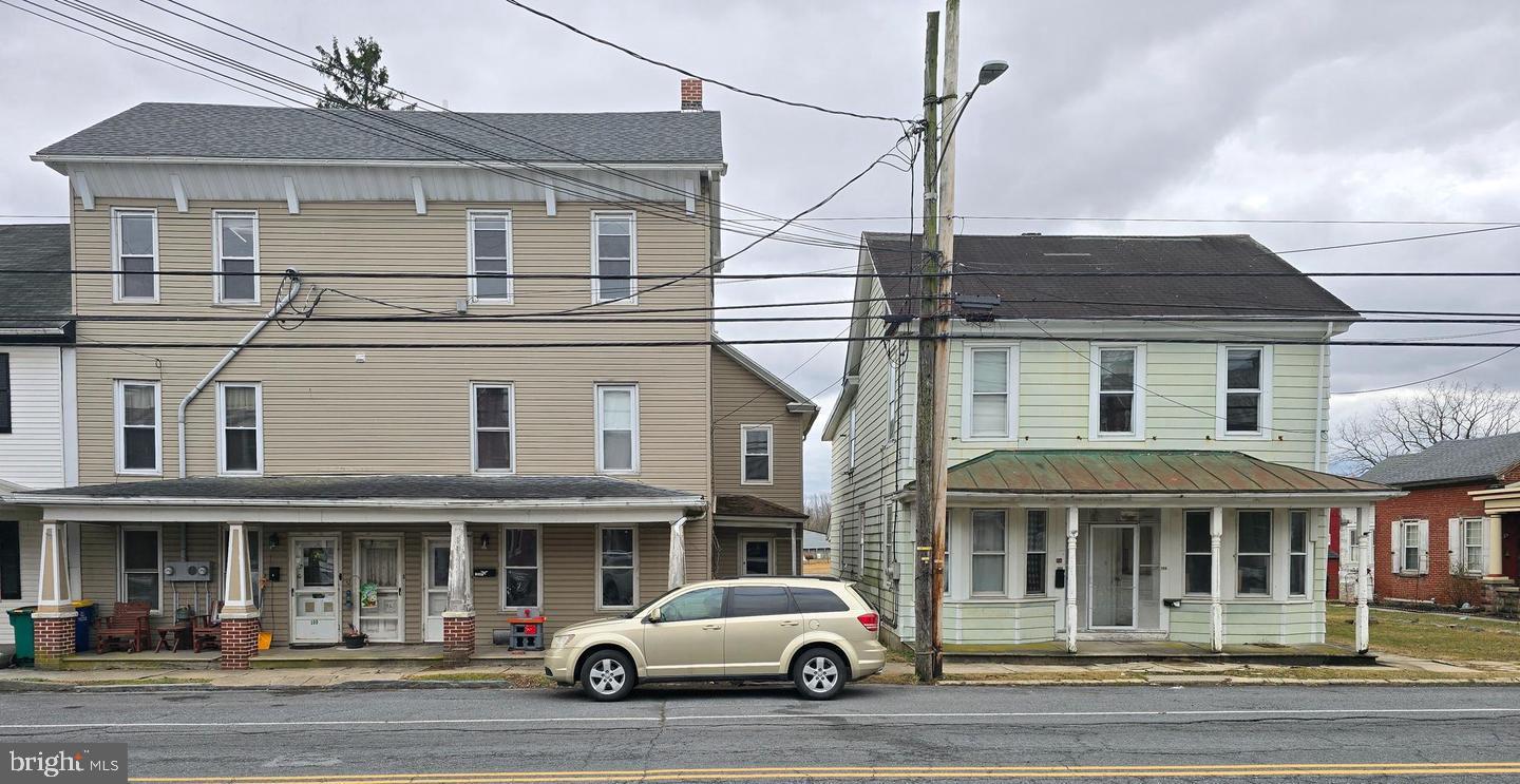 Great opportunity to own a five unit property in the great town of Stouchsburg! The large building includes three units. Unit 100 is a two floor, 2 bedroom unit (both bedrooms are walk through's to the bathroom). This unit has gas radiator heat with electric baseboard backup and is currently rented for $650/mo. Unit 102 is a 3rd floor, 1 bedroom (very large) unit with access to a large attic. This unit is vacant and will need work before rented. Unit 104 is a two floor, 3 bedroom (one bedroom is a walk through). This unit has electric heat and is rented for $650/mo. The next building consists of units 106A & 106B (setup as a semi-detached home). Unit 106A is on the right and has a living room, dining room, and kitchen on the first floor, and three bedrooms (two are walk through) and a full bathroom on the second floor. This unit is currently vacant but is rented by another tenant for storage purposes for $50/mo. This unit will need work before rented. This unit has oil heat. Unit 106B is on the left and has a living room, kitchen, and full bathroom on the first floor with two private bedrooms on the second floor. This unit is currently rented for $650/mo. This unit has oil heat. All units are month to month leases. All tenants pay their own electric and heat. Owner pays for trash, well maintenance, and septic maintenance/pumping.