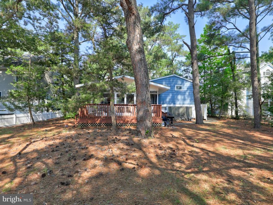 Introducing Sea Pines, a charming coastal retreat nestled within the highly sought after community of North Shores. Enter the private circular drive leading to the front deck entryway to view this split-level home offering three bedrooms and a shared bathroom on the upper level. On the main floor you'll find a spacious living room, a dining area and a kitchen that flows seamlessly onto an expansive screened porch with a vaulted ceiling as well as a rear deck. These outdoor spaces and expansive rear yard are perfect for savoring the tranquility of nature, all while being sheltered by the grandeur of pine trees. You'll find captivating views complete with direct access to a tidal canal extension of the Lewes-Rehoboth Canal—a paradise for kayaking enthusiasts! The lower level boasts an ensuite bedroom and bathroom, a comfortable living area and a separate entrance with a charming boardwalk pathway leading to a lovely outdoor shower. Venture on foot to the private beach where chair and umbrella service await you or take advantage of the community amenities such as the pool, clubhouse, tennis courts and marina. You're just minutes away from the vibrant dining, shopping and entertainment scene in downtown Rehoboth Beach. Whether you're seeking a peaceful beach retreat or an investment property with a proven rental income track record this is the ideal opportunity for you. And this home is sold turnkey.