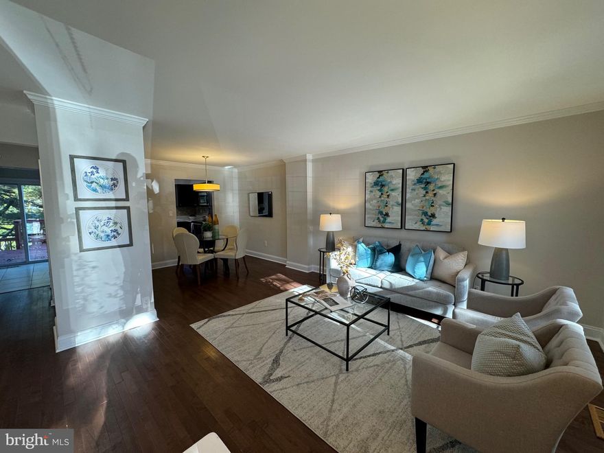 21 Habersham Ct  is a highly desirable end of row townhouse boasting lots of natural light and an open layout offering the space you need. There is an eat-in kitchen as well as a formal dining room off the kitchen. Both the inside and outside of the house offer great living spaces. Enjoy  grilling on the deck while relaxing with friends and family. The back yard is fenced in and is accessible from both the deck and the basement sliding glass doors. The basement offers even more living space and has a fire place. An added bonus in the basement that can be used as primary bedroom.  when you come home late, your two assigned parking spaces directly in front of the house will be there waiting for you. Longmead offers great amenities and conveniences. The community has community pools, tot lots, tennis courts, a club house and recreational fields to use. There are also nearby walking/biking paths along the ICC which is only a couple minutes away and the Metro and all your shopping needs are within a 5 minute drive.