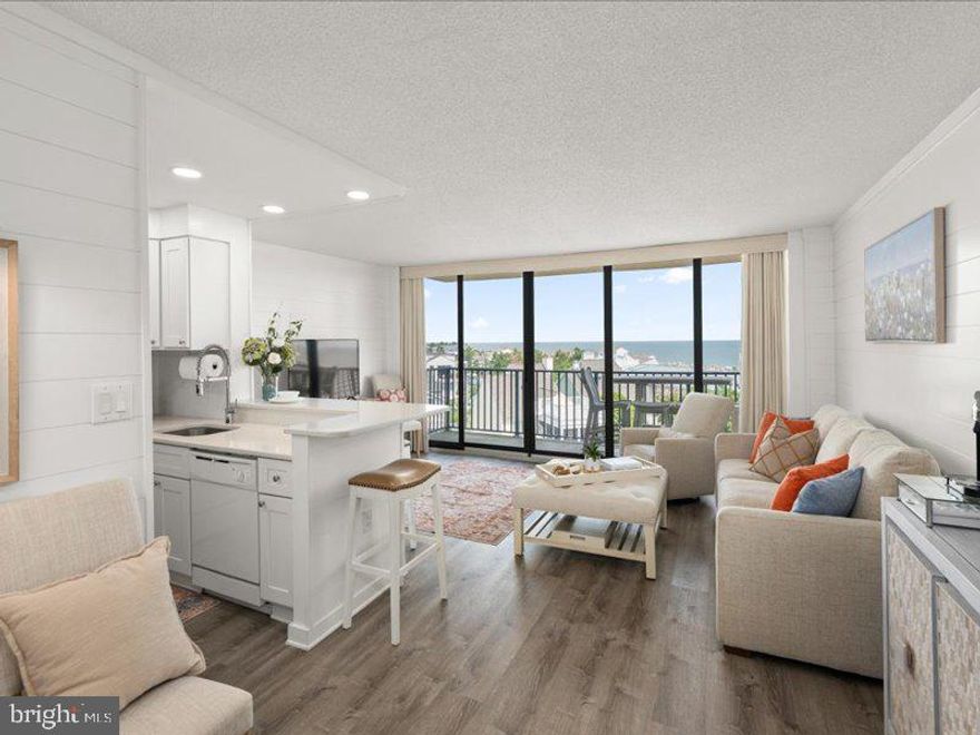 Renovated Ocean Front 1 bedroom 1.5 bath condo at Sea Colony in Bethany Beach!!!  Perfect for a place to escape to or rent out as an investment.  Spring is almost here, don't miss this opportunity!

Enjoy the refreshing ocean breezes and picturesque views of Bethany Beach town from this well-priced condo, which includes a half-mile of Sea Colony's lifeguarded beach. This property is sold in fee, meaning no ground rent. Step into your renovated home,  with a gorgeous renovated kitchen and baths leading to luxury plank flooring throughout. Large, new glass sliders span the width of the living room, flooding the space with natural light. The kitchen is well-equipped, and the home is move-in ready with a  new refrigerator, range and microwave, new hot water heater, and a washer/dryer.  It's a perfect beach getaway. Enjoy a leisurely walk to town or choose from a variety of amenities, including five outdoor pools, an indoor pool and gym, tennis courts, and a playground right outside. A reserved parking space under the building completes the convenience and lifestyle you've been looking for!   Capital Contribution Fee for buyer at closing: $6,000 (one time fee).  

Updates to include:
Floor to ceiling Shiplap (2021): Entry Hall Bedroom, Living Room
New LVP flooring: Entry/Bedroom/Bathrooms/Kitchen (2021)
Kitchen Renovation (2021): New Cabinetry/Kitchen Sink/Faucet/Quartz Countertops
New Appliances (Refrigerator, Washer,Dryer, Hot Water Heater, Disposal)
Entry/Bedroom/Bathrooms/Kitchen (2021) 
New Sliding Glass Door (all 5 panels) (2021) 
Bathroom Renovations:
Half Bath (2020) New Toilet/Sink/Faucet/Vanity/Vanity Light/Flooring
Full Bath (2021) New Toilet/Sink/Vanity/Vanity Light/Flooring+Walk In Shower
With Custom Glass Door
New Humidifier for HVAC (2000) 
Floor to Ceiling Plantation Shutter – Bedroom (2021)
 Wall to Wall Accordion Woven Window Treatment – Living Room (2024)
You won't want to miss out on this fantastic unit!