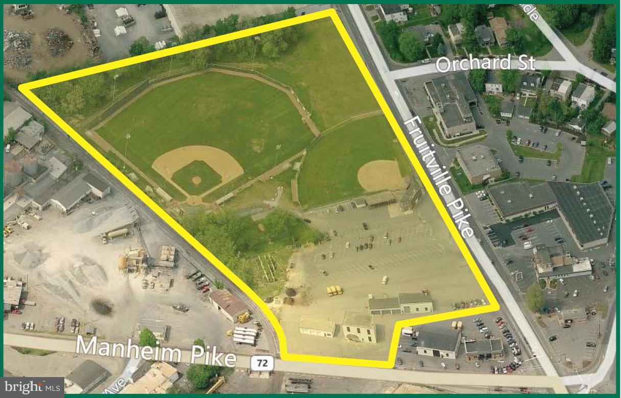 Stumpf Field site comprised of 11.37+/- acres in prime Manheim Township location with frontage on Manheim Pike and Fruitville Pike. Also includes four (4) existing buildings that could be renovated as part of a redevelopment project. Zoned Industrial (I-2) with the Urban Transition (T-6) overlay which permits many uses such as apartments, professional and medical/dental offices, banks, restaurants, retail businesses, convenience stores, hotels, vehicle sales/service businesses, and more.