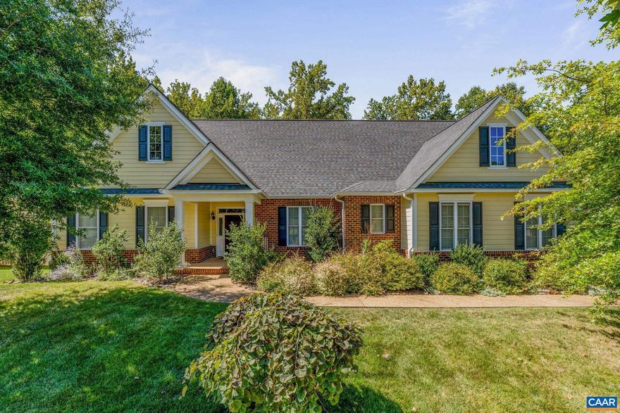 Enjoy One-Level Living (3 BRs+office all on the main level) in desirable Hyland Ridge, quietly tucked away just 2.2 miles from downtown Cville in Albemarle Co. Uniquely situated on a 1/2-acre homesite, backing to the wooded walking trails and creekside, this home offers a more private setting with all the perks of neighborhood living. A generous 1st floor primary bedroom suite with 2 additional bedrooms + a large study, formal dining, and laundry all on the main level.  The open common area opens out to the screened porch to enjoy a quiet, wooded view. The 2544 sf walk out terrace level provides an expansive finished rec room, 4th bedroom, full bath, workshop and 1316 sf of storage. Solar panels and new dual fuel heat pump keep the utility bills to a minimum. Efficient fenced rear yard for pets. Seven minutes to downtown Charlottesville, but in a tree-lined community walkable to many restaurants, coffee & groceries.,Granite Counter,Maple Cabinets,Fireplace in Great Room