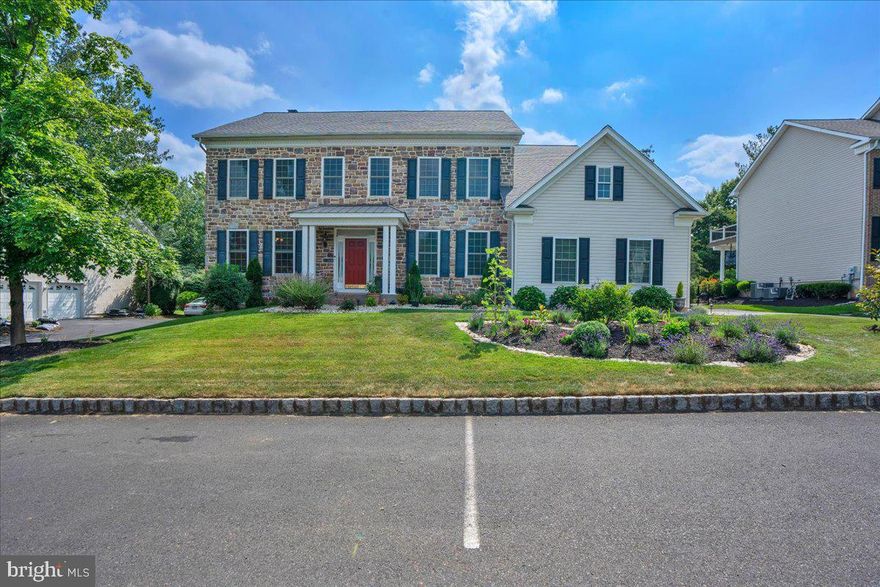 Prepare to be captivated by this 5-bed / 5 ½ bath stately Colonial which is located on a cul-de-sac in the scenic community of Talamore Country Club. The impressive two-story foyer with its turned staircase and gleaming hardwood floors welcomes you to luxury and comfort. The main level includes a formal living room and dining room, a large great room with electric fireplace flanked by built-in shelving, the amazing kitchen, a guest suite with a full bath, the laundry room and a mud room. The open flow of this home is ideal for entertaining. The expansive kitchen is a cook's delight with more than enough cabinetry and counter space, an oversized island with stools, granite countertops, Bosch stainless steel appliances, including a separate drink refrigerator, and room for a breakfast table in the kitchen. A sliding glass door provides a great view from the kitchen and leads to the beautifully landscaped patio and the 16th hole of the golf course. On the upper level is the main suite with a spacious private deck overlooking the golf course, perfect for enjoying your morning coffee or enjoying the evening as the sun sets on your busy day. This haven of comfort includes two large closets, a luxurious bathroom with a soaking tub, European shower and a bidet. Also on this level are three additional bedrooms (one with its own bathroom) plus a hall bathroom with a tub, shower and bidet. A spacious study completes the upper level. The lower level, which has an outside exit with a covered stairway, is a sanctuary of its own offering a lot of additional living and entertaining space, plus another full bathroom. You will also find considerable storage space in the lower level. Another great feature of this lovely home is the serene setting on the back patio, with both covered and open areas, surrounded by lush landscaping—a great space to wind down with your favorite beverage at the end of a stressful day. The roof was replaced in 2020, stucco was removed and replaced with synthetic stone on the front of the house and all front windows were replaced.  The entire home has beautiful  hardwood floors. Located in the award-winning Hatboro-Horsham school district, Talamore Country Club is convenient for easy access to trains, shopping, many wonderful restaurants, theaters, and so much more. In addition, you will have access to the Talamore golf course, tennis courts, swimming pool and clubhouse.