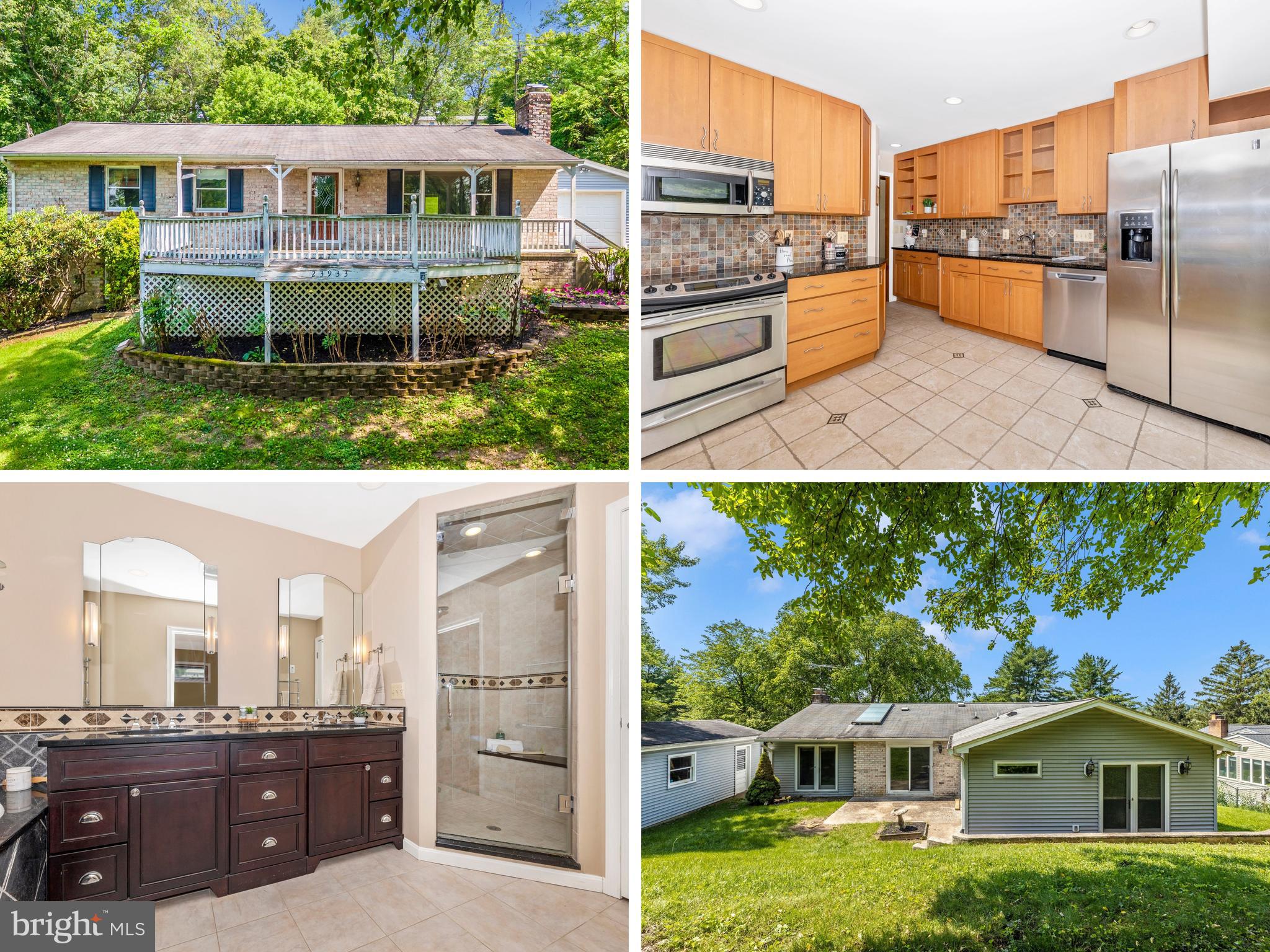 Welcome to this Spacious Rancher in a Super Convenient Clarksburg Location! The Interior of this Home has been Tastefully Updated with all of Today's Desired Amenities, Offering Comfort, Style, and Function. Upon entry you are greeted with a large Front Deck that really lets you enjoy the Porch to its fullest potential. Step in and admire the Large Living Room with Picture Window and Wood Burning Fireplace, that Opens to the Kitchen and Dining Room; The Dining Room Boasts Chair Molding and an Atrium Door to Rear Yard; the Nicely Updated Kitchen has Granite Counters, Stainless Steel Appliances, Attractive Backsplash, Ceramic Floors, a Breakfast Bar and Slider to Rear Patio & Private Backyard. You'll be Amazed by the Expansive Primary Suite: with a Huge Walk-in Closet, Private Backyard Patio access, Attached Ceramic Bathroom with Jetted Tub, Double Vanity and Luxurious Walk In Shower with Double Shower Heads, Heated Floors & Towel Towel Warmers. There's 2 Additional Bedrooms and a Large Updated Ceramic Hall Bath with Double Vanity & private Tub Shower area, and enjoy the warm Hardwood Flooring that completes the Main Level. The Finished Lower Level has so Much to Offer as Well: Cozy Family Room with 2nd Wood Burning Fireplace, a Rec Room Area, 4th Bedroom, and 3rd Ceramic Full Bath with Stall Shower. There's Also a Large Utility Room with side yard walk out access, Laundry area, and a Solar Hot Water Heater to Help Keep that Electric expense Low!! Plus, a Detached Single Car Garage with Attached Carport offering Extra Storage too! Newer HVAC - 2019. Property is Connected to Public Water, but there *may* be Well Head for Separate Water if Needed. Don't let the Exterior Fool You, this Spacious Ranch Home offers a Fantastic Opportunity to Add your Personal Touch, Boost Curb Appeal and Your Investment! The location is Ideal - just minutes from Clarksburg Town Center, Schools, and All Major Commuter Routes!! The Home Shows Well but is being Sold Strictly AS-IS. A complimentary One-Year Cinch Home Warranty is included for extra peace of mind. This home really is a Gem that you Must see in Person to Appreciate.