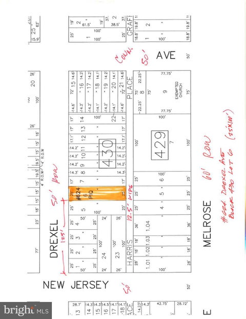 Vacant Land For Sale - 624 Drexel Avenue<br/> ATLANTIC CITY, NJ 08401