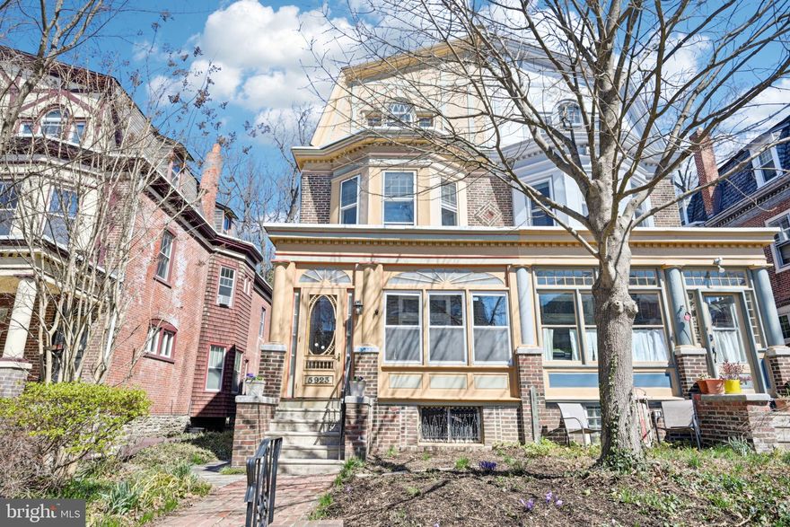 On a quiet, tree-lined block--one of the prettiest in the city, sits 5923 Pulaski Avenue. This 5 bedroom, 2.5 bath twin home offers significant original character throughout, incredible light from three exposures, and mature gardens and spectacular outdoor space–an absolutely huge rear yard (100’ feet deep!!) plus a front garden.

The character includes high ceilings, original hardwood floors throughout (including inlaid detail), original woodwork and trim, leaded glass, and nooks and crannies. The home also has some more contemporary features such as a stand-alone fireplace and custom wood radiator covers. Modern kitchen with stainless steel appliances, granite countertops, mid-century modern cabinetry, and cork floors. Excellent storage and closet space throughout. Tons of windows and light. And one of the larger rear yards in the city. Also, this home has SOLAR PANELS for discounted electric. 

The 5900 block of Pulaski is a one block long, neighborly street. It is extra wide with set back homes for maximum light and airiness. 

This prime West Germantown location is just a couple block walk to Clifford Park, the Wissahickon Trails, the Waldorf School, Ultimo Coffee, Das Good Cafe, and the new Weavers Way Coop-Germantown. Quick drive to Center City, East Falls, Manayunk, Mount Airy & Chestnut Hill, and so much more.