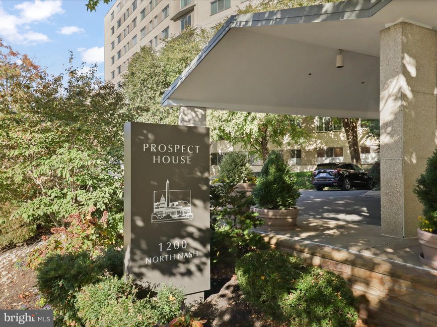 Experience Life at one of the BEST ADDRESSES IN ARLINGTON
Perched high above the Potomac River, this signature residence in Rosslyn's skyline, PROSPECT HOUSE,  an  11-story condominium (268 units),  offers an unrivaled vantage point overlooking  Washington, D.C. From your private 21-foot balcony, take in sweeping views of the nation’s capital — the Washington Monument, Lincoln Memorial, and the dazzling skyline that defines D.C. itself.

This unusually large  one-bedroom, one-bath residence features soaring 13-foot ceilings and dramatic floor-to-ceiling windows that flood the space with natural light while perfectly framing the city beyond. At night, the monuments glow; on the Fourth of July, the fireworks over the Mall are nothing short of breathtaking.
The refined kitchen delights with granite countertops  and stainless steel appliances. The primary bedroom suite reveals a stunning  redesigned bath with a walk-in shower and marble tile. You will find ample closet space  and built-in storage as well.  Parquet flooring, fresh neutral paint, designer lighting and new carpeting establish a cozy residence! A turnkey  opportunity with style, comfort and panoramic views.

The building delivers. Besides its prime location, there is a 24/7 concierge, on-site dry-cleaners, convenience store (wine inclusive), fitness center and an outdoor pool. Residents can take full advantage of a party room and bike storage. 
Prospect House is just 5 blocks to the Rosslyn metro (Silver, Blue and Orange lines), Georgetown shops, restaurants and the  waterfront are just across Key Bridge and don't miss the Potomac River Trails.

 Location. Lifestyle. This North Arlington condo delivers—effortlessly.
