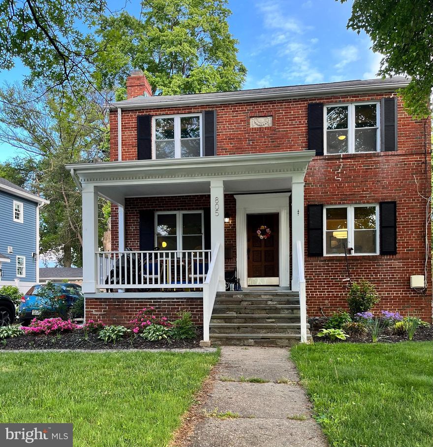 Welcome to 805 Forston, a timeless brick colonial brimming with charm and character. From the inviting front porch to the vintage carved wooden front door, this home makes a warm and memorable first impression. Inside, you'll find hardwood floors throughout, stylish updated light fixtures, and a cozy living room anchored by a wood-burning fireplace. The main level also features a powder room and a light-filled addition, currently used as a reading room-but also perfect for a home office or creative space. Upstairs offers three bedrooms while the partially finished basement provides flexible living space plus an unfinished area for storage and laundry, and a bonus room used as a home office. The backyard is fully fenced with a storage shed, a gray flagstone living patio and raised beds for your favorite herbs and vegetables.  Ideally located in sought-after Takoma Park, this home is just three blocks from the future Purple Line metro and only 1.5 blocks from the scenic Long Branch Trails, which connect to the trails on Sligo Creek Parkway. And you're just 1.6 miles from Takoma Park's beloved restaurants, shops and farmers' market. New roof March of 2025. Open House Saturday 2/28 from 1-3pm.