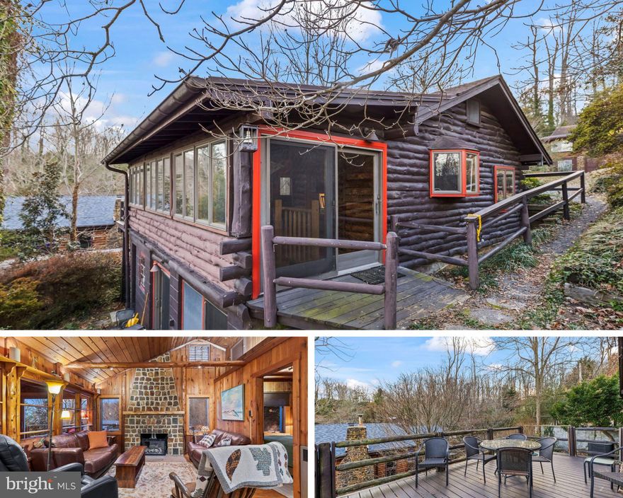 Tucked into the wooded shoreline community of Scientists’ Cliffs, this authentic log cabin blends craftsmanship, comfort, and Chesapeake Bay views. Built in 1956 and thoughtfully maintained, the home offers timeless character with meaningful updates that make it truly livable today.

The main level features post-and-beam construction, rich hardwood floors, and a striking stone fireplace that anchors the living space and creates instant warmth. Natural light filters through the cabin-style windows, connecting the interior and water views beyond. The layout includes three bedrooms and two full baths, with an updated bathroom that respects the home’s original character while adding modern function.

The finished lower level adds flexible living space, perfect for a family room, guest area, or home office, while still offering additional storage space. A porch and deck extend the living outdoors, ideal for morning coffee, evening dinners, or simply enjoying the quiet Bay breeze.

This home is being sold turn-key, making it easy to step right into the Scientists’ Cliffs lifestyle, whether as a full-time residence or a weekend retreat.
The property sits on a designated water-view lot. The home includes approximately 2,232 square feet total space, with a finished basement, and a single fireplace confirmed in the tax record.

Scientists’ Cliffs is one of Calvert County’s most distinctive private communities, known for its preserved natural setting and strong sense of place. Residents enjoy private Chesapeake Bay beach access, a community pool, tennis courts, and a community center, all woven into a landscape of wooded roads and dramatic Bay views.
Located in Port Republic, the community offers convenient access to Route 2 and Route 4, making commuting to Prince Frederick, Annapolis, Joint Base Andrews, and Washington, DC achievable while still feeling worlds away from daily noise.
