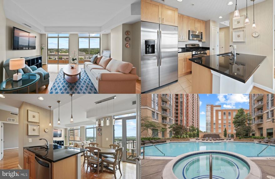 ENJOY BEAUTIFUL VIEWS FROM THIS 9TH FLOOR 2 BEDROOM/2 BATH UNIT IN ONE OF RESTON'S PREMIER ADDRESSES AND COVETED BUILDINGS - THE MIDTOWN, A 21 STORY LUXURY HIGH-RISE LOCATED IN THE HEART OF RESTON TOWN CENTER.   THIS CONDO OFFERS ***TWO*** ASSIGNED GARAGE PARKING SPACES ***PLUS RARELY AVAILABLE STORAGE UNIT***,  9' CEILINGS,  A GOURMET KITCHEN WITH GRANITE COUNTERTOPS, STAINLESS STEEL APPLIANCES PLUS PRIVATE BALCONY FOR ALFRESCO DINING; PRIMARY BEDROOM WITH ENSUITE BATH PLUS ANOTHER DEN/BONUS ROOM THAT CAN BE USED AS A HOME OFFICE OR 2ND BEDROOM PLUS ADDITIONAL SECOND FULL BATH FOR OVERNIGHT GUESTS;  BUILDING OFFERS INCREDIBLE AMENITIES INCLUDING  24-HOUR FULL-SERVICE CONCIERGE, VALET, POOL, PRIVATE MOVIE THEATRE, CONFERENCE ROOMS, PARTY ROOM PLUS NUMEROUS TERRACES WITH GAS GRILLS; ENJOY THE LOCATION IN THE HEART OF RESTON TOWN CENTER WITH OVER 35 RESTAURANTS, OVER 50 RETAIL SHOPS WITH NUMEROUS BOUTIQUE SHOPS, MULTI-SCREEN THEATRE AND MORE!  WALK TO METRO STATION AND 45-MILE PAVED W&OD BIKING/RUNNING PATH!  LOVE WHERE YOU LIVE!!