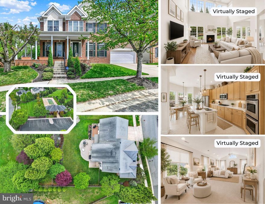 This stately brick-front Executive Series colonial in Moores Meadows was built in 2005 by Barry Andrews Homes of Lennar — a name known for quality craftsmanship, thoughtful floorplans, and homes built to stand the test of time.

The welcoming wrap-around porch sets the tone immediately. Timeless. Inviting. The kind of place where morning coffee tastes better and evenings stretch a little longer.

Step into the dramatic two-story foyer with hardwood flooring and elegant crown moldings, flanked by formal living and dining rooms ready for holidays, celebrations, and the kind of gatherings that fill a home with life. Ten-foot ceilings on the main level create an open, airy feel while preserving the classic layout buyers still crave.

At the heart of the home is the breathtaking two-story family room — grand in scale yet undeniably warm. A glowing gas fireplace anchors the space, making it perfect for movie nights, playoff games, holiday mornings, or simply unwinding after a long day. Open to the kitchen, it keeps everyone connected — whether you’re hosting friends, helping with homework, or just enjoying a quiet evening in. It’s impressive when full of guests… and incredibly comforting when it’s just home.

The gourmet kitchen is both beautiful and functional, featuring stainless steel appliances, generous cabinetry, a center island, large pantry, and a butler’s pantry/refreshment station that makes entertaining seamless. From here, step onto the low-maintenance deck and paved patio overlooking the beautifully landscaped, fenced rear yard complete with irrigation — private, polished, and ready for summer barbecues.

Flexibility is built in. The main-level den/library sits beside a full bath, offering a perfect first-floor bedroom option if needed. A separate office with custom cabinetry provides a dedicated, organized workspace without sacrificing living space.

Upstairs, the sweeping curved oak staircase leads to an expansive primary suite that feels like a private retreat. A sitting area, coffee/tea station, generous walk-in closet, and spa-inspired bath with soaking tub and separate shower create a true escape at the end of the day.  A second bedroom with a full bath and two additional spacious bedrooms sharing a full hall bath, and convenient upper-level laundry complete the second floor with thoughtful practicality.

The unfinished lower level offers high ceilings, a full bath rough-in, extra wide walk-up stairs to the rear yard make it easy to navigate furniture and construction materials while you build out your dream — home theater, gym, guest suite, recreation room — the framework is already in place.

And behind the beauty is substance: high-efficiency gas heat, dual-zone HVAC, insulated Low-E windows, radon venting, architectural roof shingles, and a two-car garage with insulated steel door — quality construction you can feel.

When summer arrives, the Moore’s Meadows community pool brings neighbors together and makes every season feel like vacation.  Located just blocks away from the Blue Ribbon Elementary School.

This isn’t just a house. - It’s space to gather. - Space to truly live!!!!  The hardwired window candles add the finishing touch!

Get ready — homes built like this don’t come along every day.  Chapel Hill Elementary School (A BLUE RIBBON SCHOOL) is just around the corner!

UPDATES:  ROOF 2005, Washer & Dryer 2020, Bosch Dishwasher 2022, Lawn Irrigation System, GE Profile Frig 2023, JennAir Gas Cooktop 2021, GE Profile Microwave 2024, Furnace-Humidifier-Thermostat 2021, Water Heater 75 Gallons 2021