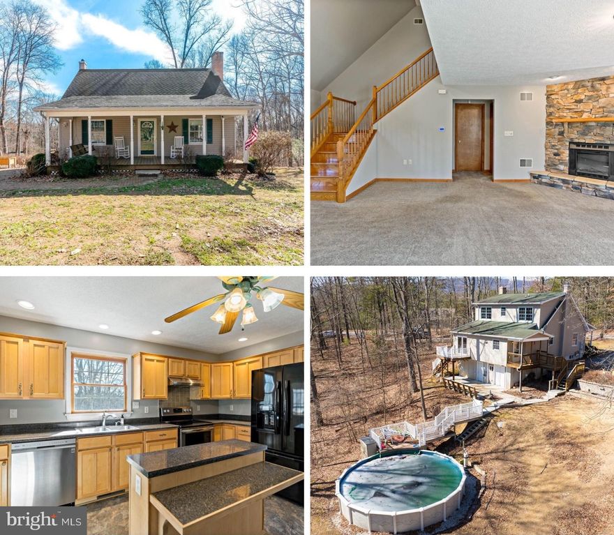 Custom-Built Cape Cod on 4 Acres! Nestled in a  rural setting just 15 minutes from Martinsburg and I-81, this home offers the perfect blend of privacy and convenience. The beautifully designed kitchen features an island with bar seating, ideal for entertaining. A spacious main-level master suite provides easy living, while the partially finished basement adds extra potential.  Main level electric fireplace and lower level Woodstove offers additional sources of heat. Situated on lightly restricted acreage, this property is a rare find for those seeking space and freedom. Don’t miss out on this incredible opportunity!