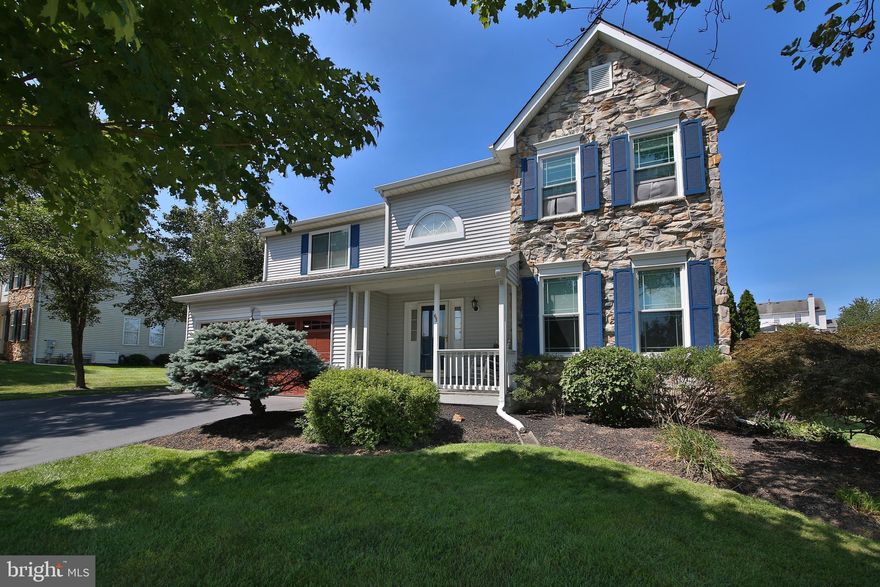 You must see this immaculately cared for Colonial on what is arguably the best lot in The Highlands – a non-HOA community! You’ll be impressed by the unparalleled curb appeal and meticulous landscaping, and welcomed by the charming front porch. The grand 2-story foyer has hardwood flooring, a coat closet and a powder room. Luxury vinyl plank flooring runs through the connected formal living room and dining room, which are divided by stately pillars. The eat-in kitchen features oak cabinetry, granite counters, stainless appliances and a pantry. The laundry room is accessed from the kitchen and has white cabinetry for storage, and a utility sink. The kitchen opens seamlessly to the sun-drenched, 2-story family room, which boasts an impressive amount of windows and a gas fireplace with marble surround. Upstairs, you’ll find a primary owner’s suite with vaulted ceiling and fan. There is a walk-in closet in addition to a double closet. The ensuite bath has a skylight for the morning sun, dual-sink vanity, soaking tub and tiled stall shower. The 3 remaining bedrooms are each generously sized, with hardwood floors and a ceiling fan. One of these is currently “lofted,” has recessed lighting, and overlooks the family room (current owners are using it as an office), but can easily be converted if privacy is preferred. A spacious hall bath with granite-top vanity completes the 2nd level. The finished basement is carpeted and can serve as an additional rec area, home office, workout room, or more. There is ample unfinished space for storage, and a work bench where a handy homeowner can bring their visions to life! This home’s solid mechanicals cannot be overlooked: a newer HVAC, a tankless hot water heater, a water softening system, an automatic generator system, a whole house surge protector, and a French drain with sump pump and backup will all put your mind at ease. But the real beauty of this home may be in the stunning backyard oasis, where you’ll enjoy summer evenings on the large, composite deck and splashing in the saltwater pool. The pool is surrounded by a rock garden and impressive landscaping, and there is a shed + storage bin for equipment and accessories. The 2-car garage is also impressive, with its seal-coated floor, shelving and 2 belted garage door openers. A home this well maintained is rare. Has easy access to shopping and highways, and sits in the desirable Spring-Ford school district. Simply unpack and enjoy!