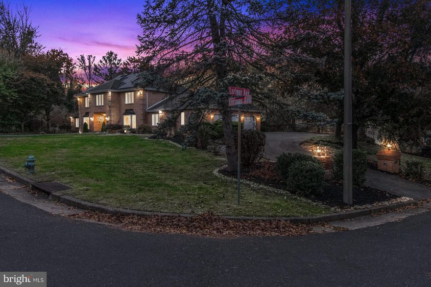 This well constructed Huntingdon Valley 5 bedroom 3.5 bath all brick home sits on a beautiful 1.04 acre private corner lot. There is a 3 car attached side entry garage with a large driveway for plenty of off street parking. The home sits on a cul-de sac with just 6 other homes. The rear overlooks a beautiful private pond with lighted fountain feature. Enter the home through the magnificent custom oak double entry doors to a marble foyer with crown moldings, rounded oak staircase and 2 coat closets. Formal dining room with chandelier, hardwood flooring, shadowbox and crown moldings and knee level bow casement window overlooking the front yard. The large formal living room features bow window, wood flooring and French doors opening to the attached conservatory with a vaulted ceiling, skylight, ceramic flooring and exit to the large rear yard. There is a remodeled 1st floor powder room just off of the large cozy family room with stone wood fireplace, built in shelving, large windows overlooking the pond and exit to the rear patio with overhead retractable awning. The eat-in gourmet  kitchen features ceramic tile flooring, granite countertops, lots of cabinetry, stainless appliances, oversized GE Profile refrigerator,  tile backsplash, center island and built in desk work area. Mudroom with built in, first floor laundry and inside access to a 3 car attached garage with 220V electric changing station for you car. There is a first floor office or bonus room is just off the kitchen. The 2nd floor features a open hallway to a very large primary bedroom with sitting room, 2 large closets and a very large primary bath. The primary bath features a whirlpool soaking tub, double sinks, double stall shower and separate in the wall sauna.  There are 3 additional good sized 2nd floor bedrooms with a remodeled 3 piece ceramic tile hall bath with linen closet. The finished basement is a great spot for entertaining. It also has a 5th bedroom and full bath in the finished part of the basement. The basement has an emergency access exit and 2 large storage areas.  This property feels very private and secluded yet right in the heart the the Huntingdon Valley area. This is Abington school district. The exterior features a parklike setting overlooking a beautiful private pond with a small row boat to place with the kids. Newer roof and HVAC. Solar system transferrable to the new owner. Don't miss out on your chance. Schedule your appointment today.