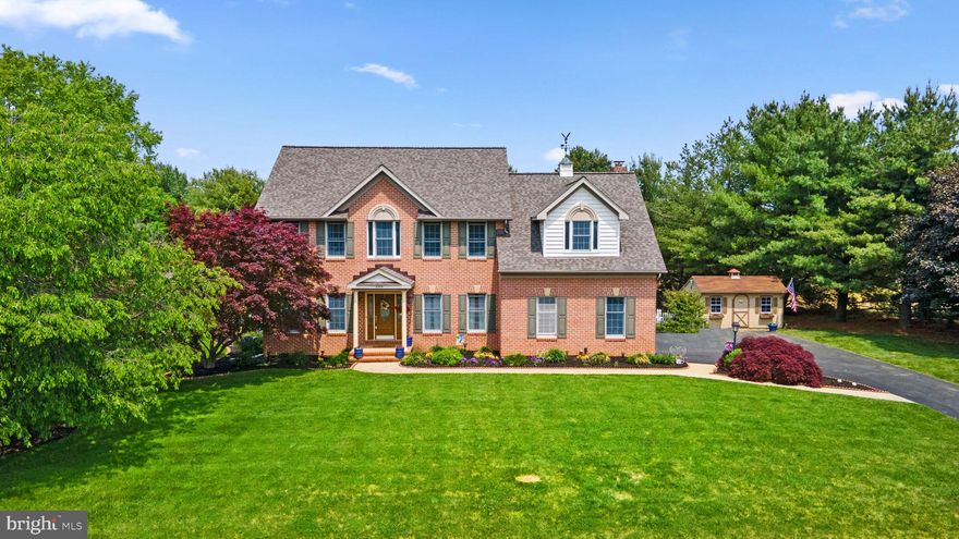 Welcome to your dream home! This stunning 4-bedroom, 2.5 bathroom gem located in the sought after Oakmont Greens golf course community,   is filled with natural light, creating a warm and inviting atmosphere throughout. Step inside and discover the perfect blend of comfort and elegance. The heart of this home is the spacious eat-in kitchen, complete with a large center island. Prepare meals with ease while enjoying the abundant natural light that pours in through the windows. Adjacent to the kitchen, you'll find a sun-drenched sunroom, adorned with a vaulted ceiling that adds an extra touch of elegance and grandeur. Step outside to the fenced back yard  featuring a large paver and natural stone patio, where a cozy firepit awaits, providing the perfect ambiance for entertaining or simply unwinding after a long day. Convenience meets functionality with a first-floor laundry, ensuring everyday tasks are a breeze. The elegant dining room boasts a beautiful tray ceiling and is enhanced by a  French door leading to the kitchen.  Enjoy cozy evenings by the fireplace, creating the perfect ambiance for gatherings or quiet nights at home. Retreat to the primary bedroom, featuring a sitting area where you can unwind and relax. The spacious primary bathroom boasts a double sink vanity, providing ample space for getting ready in the mornings. A skylight illuminates the secondary bathroom, creating a bright and refreshing ambiance. This home offers plenty of storage space with 3 walk-in closets and a partially finished basement with bath rough-in. The lower level offers endless possibilities for a home office, gym, or recreational area. The 2-car garage has new insulated garage doors, ensuring the safety and security of your vehicles. In addition to its captivating features including crown and chair rail molding and hardwood floors, this home offers even more conveniences and updates. Say goodbye to lugging around a heavy vacuum cleaner as this property comes equipped with a central vacuum  system, making cleaning a breeze and keeping your home spotless effortlessly.
Outside, you'll be greeted by a beautifully landscaped yard complete with an underground pet fence and adorned with mature trees that provide shade and serenity. The house and shed both have new roofs, offering peace of mind and protection for years to come. Additionally, the shed is equipped with electric and motion activated lights, expanding its potential for use. This home is a true gem, boasting abundant natural light, thoughtful design, and a multitude of desirable features. Don't miss the opportunity to make this dream home yours! Schedule a showing today and prepare to fall in love with every corner of this exceptional property.