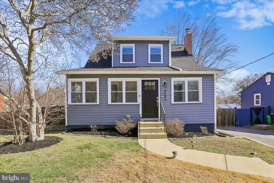 Welcome to 4506 Elmwood Road, a beautifully updated and expanded Cape Cod nestled on a quiet dead-end street in Beltsville. Situated on over a quarter acre, this charming home offers 3 bedrooms and 2.5 bathrooms with almost 1,900 sqft, and a thoughtful layout that blends classic character with modern comfort. The home was completely renovated in 2021, including all major systems and components, giving you peace of mind for years to come. It has just been freshly painted throughout, and the lower level features brand-new carpet, creating a clean, refreshed feel throughout. Outside, enjoy a fully fenced rear yard with a storage shed and plenty of space to relax, entertain, or play. The property also offers ample off-street and on-street parking, all while benefiting from the privacy and minimal traffic of a dead-end street. Even better, the home conveys with fully paid-off solar panels, providing immediate energy savings and long-term efficiency. 

Ideally located for convenience, the home offers easy access to major commuting routes including I-95, the Baltimore-Washington Parkway, and Route 1. Shopping, dining, and everyday amenities are just minutes away. The property is close to the University of Maryland, as well as several major employers and research centers throughout the region.