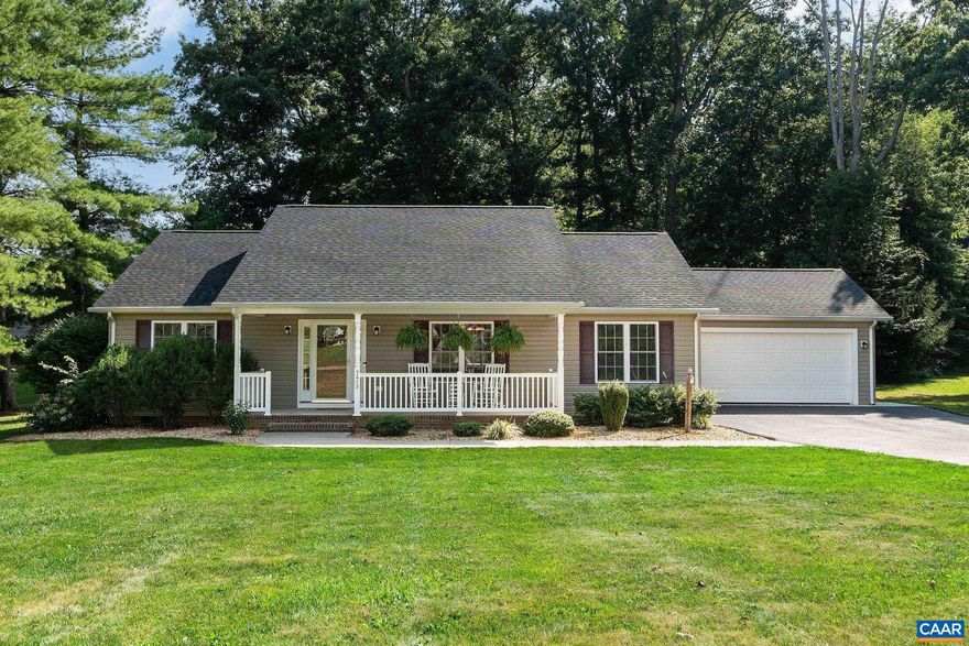Welcome to exceptional main-level living in Fishersville, where comfort and convenience seamlessly blend. Nestled on a generous lot just under an acre, this meticulously maintained home offers a prime location with effortless access to I-64, I-81, US-250, Augusta Health, UVA Health, shopping, dining, and top-rated schools. As you enter the spacious paved driveway, you'll notice the brand-new roof, completed in summer 2024. This charming residence features 3 spacious bedrooms and 2 full bathrooms, with a welcoming rocking chair front porch?a perfect spot to unwind. Inside, the warmth flows throughout the open-concept living space, where the great room seamlessly connects to the dining area and kitchen with stainless steel appliances. The split-bedroom design offers privacy, with the primary suite thoughtfully positioned on one side of the home and secondary bedrooms on the other. The luxurious primary suite features a double vanity, separate soaking tub, shower, and a spacious walk-in closet. Additional features include an attached two-car garage and a beautifully landscaped front yard. This is a rare opportunity to own a true gem in one of Fishersville's most sought-after neighborhoods?don?t miss out!,Formica Counter,Oak Cabinets
