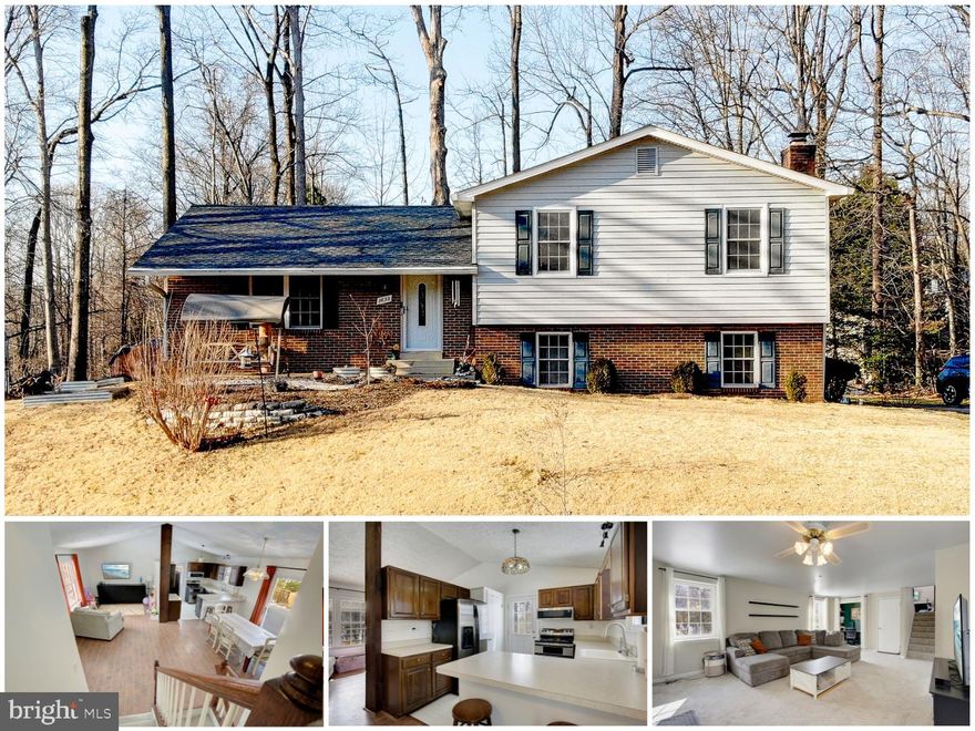 Discover peaceful coastal charm in Chesapeake Beach, a delightful bayside community celebrated for its scenic Chesapeake Bay shores, beautiful beaches and boardwalks, laid-back beach town vibe with an emerging restaurant scene. This 3-bedroom, 2-bath split-level residence sits on a serene, wooded backyard lot overlooking Brookeside Dr.  But don't let this split level home fool you... There are not 2, not 3, but 4 levels of potential living space in this home!  Move right in and enjoy the top 3 levels and use the lower level basement for all of your storage needs, or finish the 4th level for instant sweat equity.  The main level welcomes you with an expansive, light-filled open concept, highlighted by dramatic cathedral ceilings, with durable wide-plank laminate flooring.  The kitchen is open to the dining area and offers a functional layout, with stainless steel appliances, a pantry and a breakfast bar for casual meals. Head upstairs to find generous secondary bedrooms, a full hallway bath, and the primary suite with a renovated bathroom with a tile shower. Downstairs, the finished lower level delivers a cozy, yet large, family room centered around a charming brick electric fireplace, along with a practical, oversized laundry area that opens directly to the exterior. A sizable unfinished basement provides excellent potential for customization—whether adding living space, a home office, gym, or simply maximizing storage. Step out back to a large wooden deck ideal for grilling, relaxing, and enjoying those gentle bay breezes, complemented by a recently installed roof and newer HVAC for peace of mind. Plus, enjoy effortless access to major commuter routes connecting to Washington, D.C., Northern Virginia, and nearby urban centers—making this the perfect blend of tranquil retreat and convenient location.