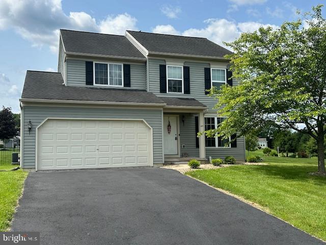 Immaculate 2-story home in Blossom Hill featuring 3 bedrooms and 2.5 baths. The home is situated on a corner lot of .25 acre and includes 1966 sq ft of finished living space. The home was built in 2012 by Berks Homes and features an open floor plan kitchen, family room and sunroom plus a separate flex room on the main floor. The kitchen includes appliances, updated laminate plank floors, a breakfast bar and movable island. The sunroom is adjacent to the kitchen and opens to the composite deck looking over the fenced backyard. The flex room and family room have newer carpeting; both are inviting and could be used for anything from a playroom to an office. A first floor laundry and half bath are convenient features, along with a pantry. The second floor has a large primary bedroom with walk-in-closet and en suite bathroom, featuring a jetted tub for relaxation. Two additional bedrooms, a linen closet and full bath complete the upstairs level. The full basement is unfinished but offers endless future options; it includes an egress window and passive radon system. The entire neighborhood is very walkable with sidewalks and paths to stroll, and close to grocery stores, banks and access to 322. For a "like new" home without the higher price tag, this house is a "must see" for anyone who likes newer construction homes.