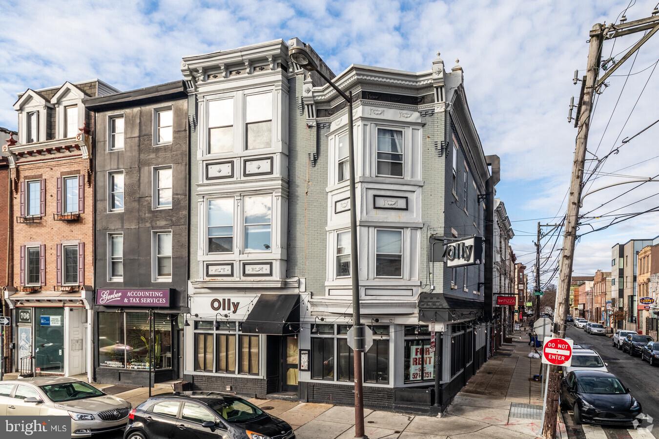Prime value add opportunity in bustling Queen Village neighborhood.
This is a 3 parcel property with 1 commercial space (1800sf plus basement) and 6 one bedroom units over the two floors above. The restaurant features 2 storfronts with an interior connection and is turn key with the R-license and all FFE available for purchase.