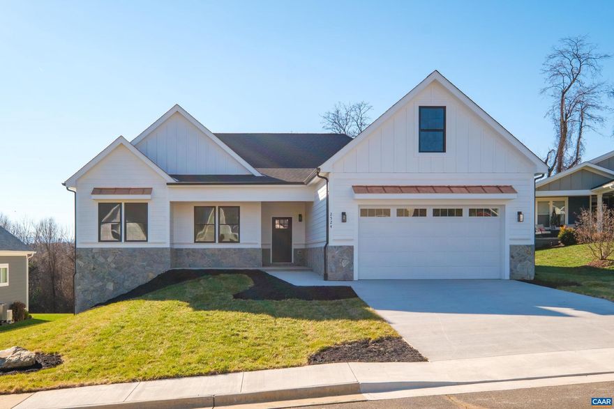 Builder is OFFERING up to $10,000 in CLOSING COST ASSISTANCE! New construction in the Silver Creek subdivision, a gem tucked away in the city with nearby conveniences. Home features gorgeous mountain views from the covered porch, highend craftsmanship, hardwood floors, and 1-level living with a walk-out unfinished basement that offers rough-in plumbing and room to expand. Meticulously crafted, every detail has been thoughtfully planned for you. Custom features include crown molding throughout the main living area, 9' ceilings, custom colonial trim, hardwood floors, and a large tiled shower in the primary suite. From the welcoming front porch, the main living space is open with comfortable flow throughout, and the spacious covered back porch with privacy panels is great for entertaining or relaxing in the sunshine and enjoying the views. The kitchen features plenty of cabinetry, a large island with sink, and granite countertops. The dining room features a serving area that is convenient to the kitchen. The primary suite features a sitting area and an en suite bathroom with a large tiled shower and garden tub. The bonus room can be used as an office, play area, and more.  Interior pictures with staging are from a similar property.,Granite Counter,Painted Cabinets,Fireplace in Living Room