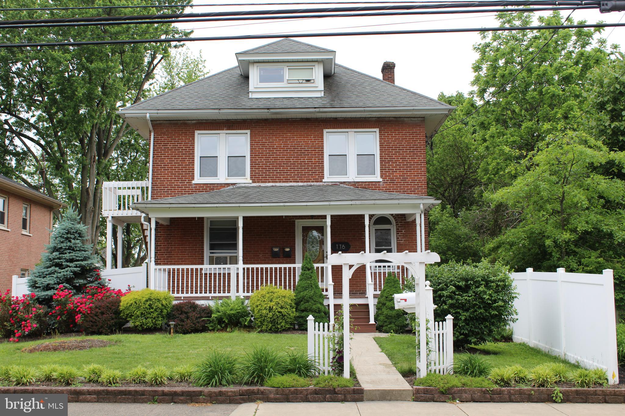 Several recent upgrades have been made in this beautiful 3-bedroom home on Main Street in Telford. This unit is 3 bedrooms and is located on the 2nd and 3rd floors. Entrance to the unit requires going up a flight of stairs. There are two separate entrances to the home. Modernized kitchen has stainless steel appliances, ceramic tile floors and backsplash. Gleaming hardwood floors run throughout the living room and one of the bedrooms. The 2nd bedroom is off of the kitchen and has access to the back deck overlooking the rear yard. A great place to relax and enjoy the outdoors. The recently upgraded full bathroom includes vanity with granite top, shower/tub combo and good-sized linen closet. Upstairs you will find the HUGE private 3rd bedroom with W/I closet. The laundry/mud room is located near the rear entrance. Two off-street parking spaces. NEWER economical gas heater. Great yard. Washer, dryer and refrigerator are included. Trash and lawn care included. Convenient access to shopping and all major highways. This is truly a great place to call home. Landlord will consider a cat but unfortunately dogs are not permitted. Good credit, documented monthly income of at least $5,700 (3 times the monthly rent) and strong employment history is required. First month's rent, last month's rent and security deposit due at the time of lease signing. Call today before this one is gone!