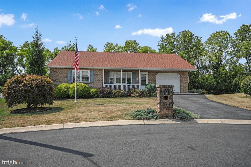 Welcome to this one story home, located on one of the nicest lots in the neighborhood on a quiet Cul de sac.  Features 2 bedrooms, 2 full baths, large kitchen/dining room with breakfast bar, all stainless steel appliances, DW, Disposal, 2 pantries, 1st floor laundry room with wash tub and closet.  Step out to your fully enclosed sunroom w/propane stove to heat this area & watch the snow fall this winter.  There is also a deck off of the sunroom.  Overlooking private backyard with lots of wild life.  This home also has a generator, new roof in 2020, new propane heating and air conditioning in May of 2022 and new propane water heater in May 2022.  Full basement w/outside entrance and one car garage.  Located close to PA turnpike, Rt. 222 making Lancaster, Reading, Phila., and Harrisburg an easy commute.  This is NOT a 55+ community and there are no HOA fees.  Make your appointment today to see this home.