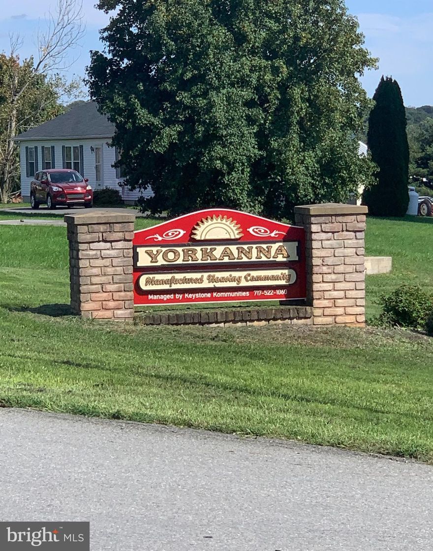 Welcome to Yorkhanna mobile home park a beautiful 55+ community! This 3 bedroom 2 bath home has approximately 1900 square feet of living space making the home feel very open and spacious.  There is a formal dining room and an extra large living room. There is a  separate laundry room that leads to an outside entrance. There was a recent fresh coat of paint, new carpet as well as a new skylight and roof (2022), new hot water heater and flooring. All appliances are included as well as the shed. Current lot rent is $500 a month and includes sewer and trash. All applicants must be park approved and adhere to the pet and park policy and guidelines. Make sure you add this home to your list. It certainly will not disappoint!!
The water is about $80 quarterly and Met-ed is approx $175 monthly.