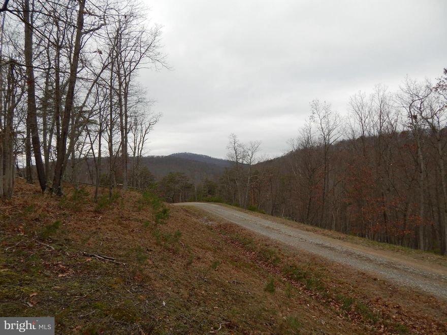 Located in a gated community, just off a county maintained road, this wooded lot offers mountain views that are currently seasonal, but can be opened with some select cutting of trees.  Level building site, along with varying topos.  South branch of the Potomac nearby, making this the perfect location for a full time home or a weekend getaway.  Perc results on file.