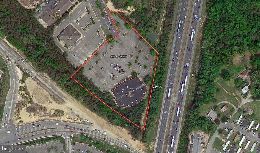 Purchase Price Includes  2.80 acres Southpoint Centre Boulevard. Both Properties are included in the purchase price
***AUCTION*** List price is STARTING BID only.  Price TBD thru Online Only Bidding.  Bidding closes on July 31, 2024, at 3:00 pm (EST).   Property Tour:  July 19, 2024,  @ 1:00 pm SHARP! 

"Bidding is Currently Active Online".
Please bid early and often & understand that the online only bidding begins to close on Wednesday, July 31, 2024 @ 3:00PM (Eastern).  

You will also have the opportunity to purchase the adjacent 2.8 +/- acre commercial parcel (!!

4.72 +/- Acres w/28,486 +/- sf. Building (currently utilized as a cinema)
Building has 27' eave height and features 9 movies screens (7 w/stadium seating), Dolby Digital sound & digital projection throughout, highest quality picture, 3-D movie projection, concert & sporting events via satellite and 1,325 seating capacity
224 parking spaces (asphalt parking lot)
490' +/- of I-95 Frontage; Daily traffic count on I-95 (North & South bound):  115,000 vehicles (both parcels total over 900' +/- of I-95 frontage)
Triple net lease w/tenant paying all common area maintenance charges, personal property & real estate taxes and repairs/maintenance.  Original term of lease was 25 years and expiration date has been extended to 8/31/24.
Utilities & storm water management on site
Your neighbors are DMV, hotels, major fast food restaurants, U-Haul, hospital, community college & more!!
Located off of Rt. 1 in the Southpoint I development, and less than 1 mile from I-95 interchange (Exit 126), 1 miles from Rt. 17,  miles from Spotsylvania Regional Medical Center, 6 miles from Shannon Airport, 6.5 miles from Mary Washington Hospital & University of Mary Washington, 15 miles from Stafford Regional Airport, minutes form downtown historic Fredericksburg,  and a short drive to Richmond, Northern Virginia & DC!!
Tax Map:  35-7-J1; Zoned:  C-3 (CLICK HERE for C-3 Zoning Uses); Yearly real estate taxes:  $25,812; $75,000 deposit (wired funds or certified check ONLY) is due immediately after confirmation of final bid and the balance due at closing within 60 days; Building was completed in 1998;  WE GUARANTEE A FREE & CLEAR DEED
Only $1,500,000 Starting Bid!!