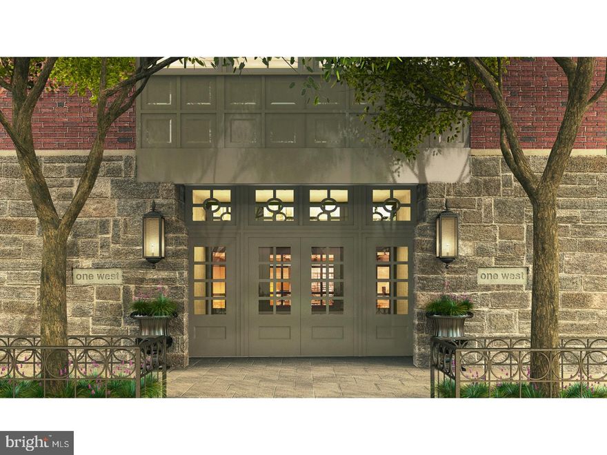 Introducing Chestnut Hill's Premier New Address: One West. These twenty distinctive residences offer a maintenance-free lifestyle in the heart of historic, vibrant Chestnut Hill. These tastefully designed homes include the finest finishes, private terraces and expansive living spaces where you'll welcome friends and family. With indoor parking and a variety of floor plans to choose from, One West combines the most appealing qualities of traditional Chestnut Hill living with the best contemporary possibilities. This 2 bedroom, 2.5 bath Penthouse unit offers 2704 square feet of luxurious respite from the bustle of everyday life. The open plan of the living and dining rooms allows for maximum sunlight and provides the perfect space for relaxation and entertaining. Wow your guests with glorious views of Chestnut Hill, Fairmount Park, and the Center City skyline. Discover the joy of cooking in the gourmet kitchen with granite center  island, 6-burner gas range and breakfast bar, Thermador appliance package, built-in convection microwave, Fieldstone Cabinetry and a custom tile backsplash. The spacious master suite with terrace access offers two walk-in closets and bath with marble double vanity, soaking tub, and walk-in shower. A guest bedroom suite with large walk-in closet and full bath offer a secluded place for guests. A large study, hall bath and laundry with storage area complete this fantastic home. One of Philadelphia's most desirable neighborhoods, Chestnut Hill is known for its rich history, unique architecture, impressive parklands, and lively commercial district. With an address that is central to this urban village, One West offers a location that is singularly Chestnut Hill. Just 30 minutes to Center City Philadelphia via regional rail, Chestnut Hill is the perfect example of a transit-oriented development.